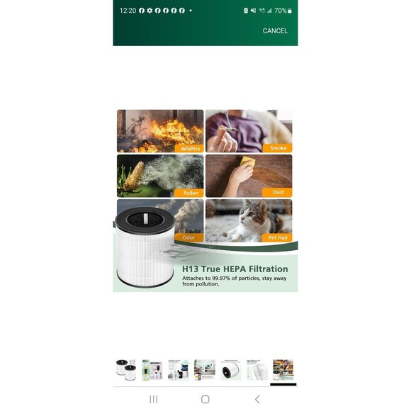 B-D02L Air Purifier Replacement Filter, Compatible with MOOKA and KOIOS... - Picture 7 of 12